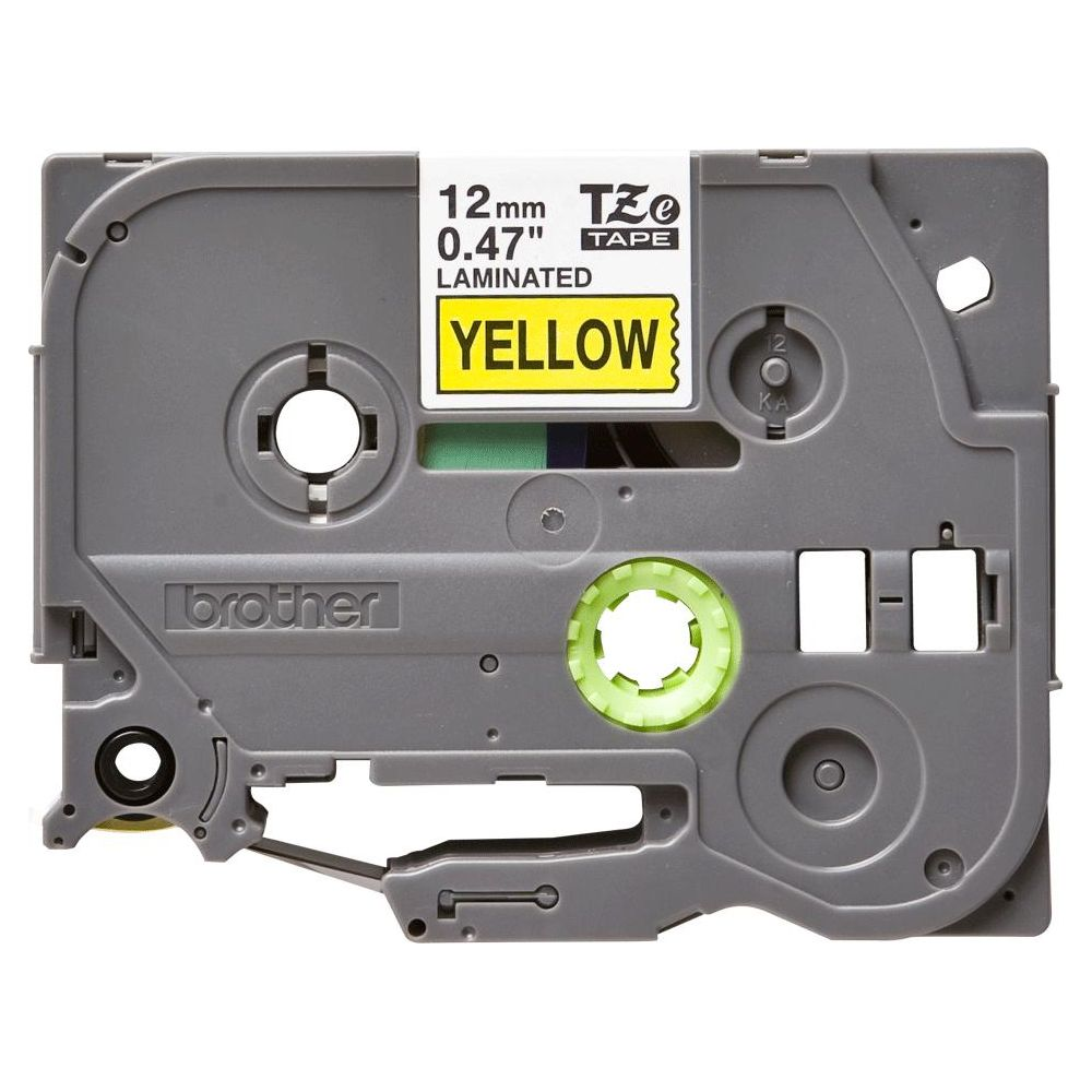 Graues Brother-Bandkassettenmodul mit gelbem Label und der Aufschrift YELLOW.