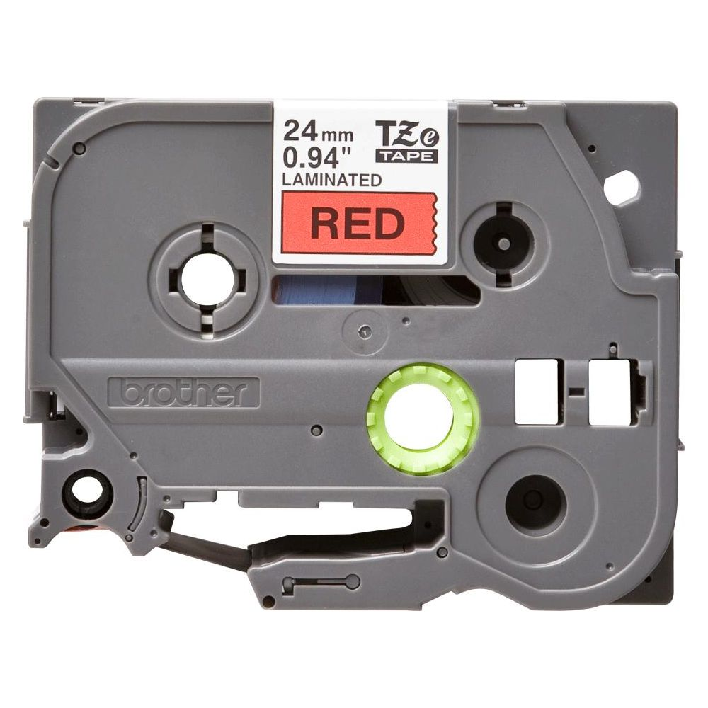 Graues Brother-Bandkassettengehäuse mit rotem „RED“-Etikett.