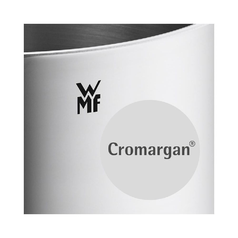 Logo WMF i napis Cromargan na stali nierdzewnej.
