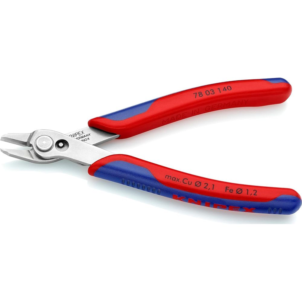 Knipex Zange mit roten und blauen Griffen, Modell 78 03 140.