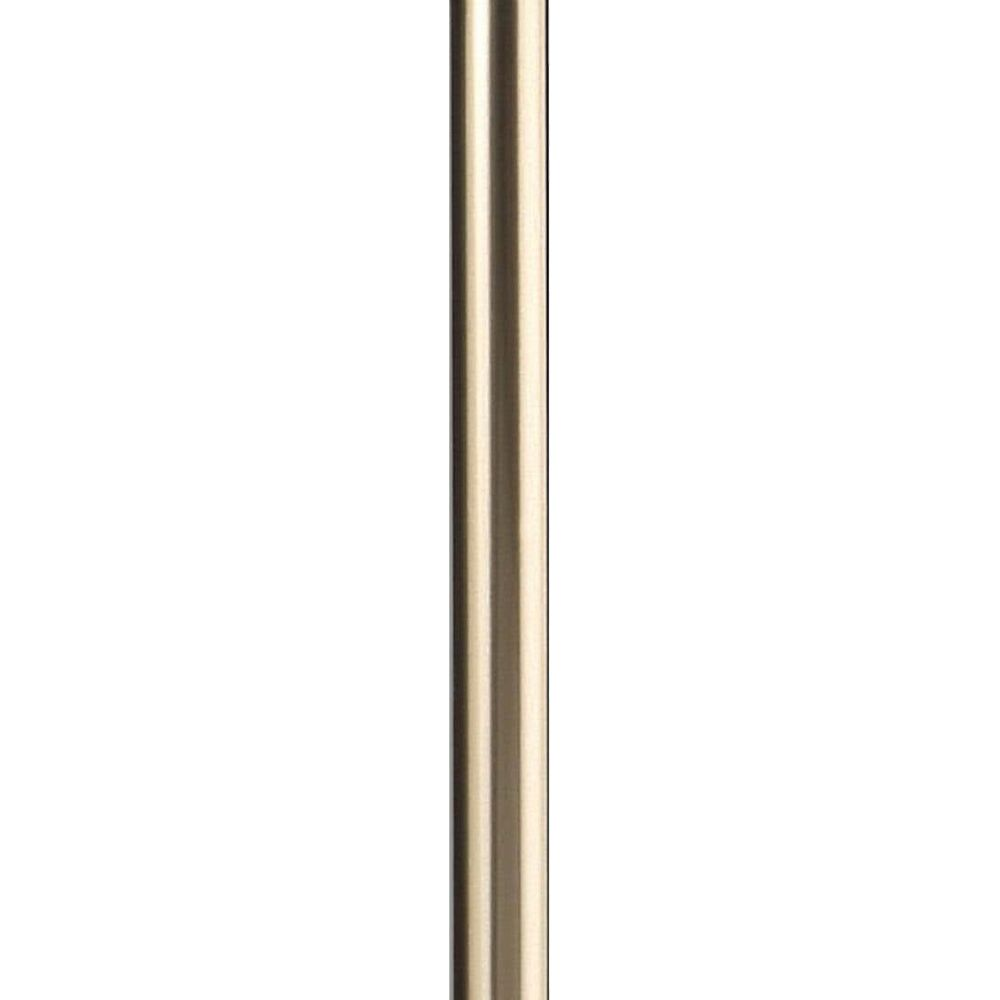 Ein goldfarbenes, vertikales Rohr mit glatter Oberfläche.