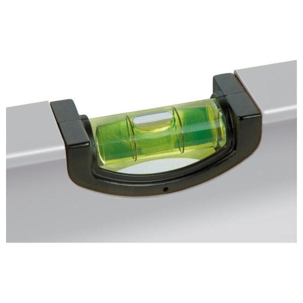 Zbliżenie poziomicy z zielonym pęcherzykiem pośrodku.