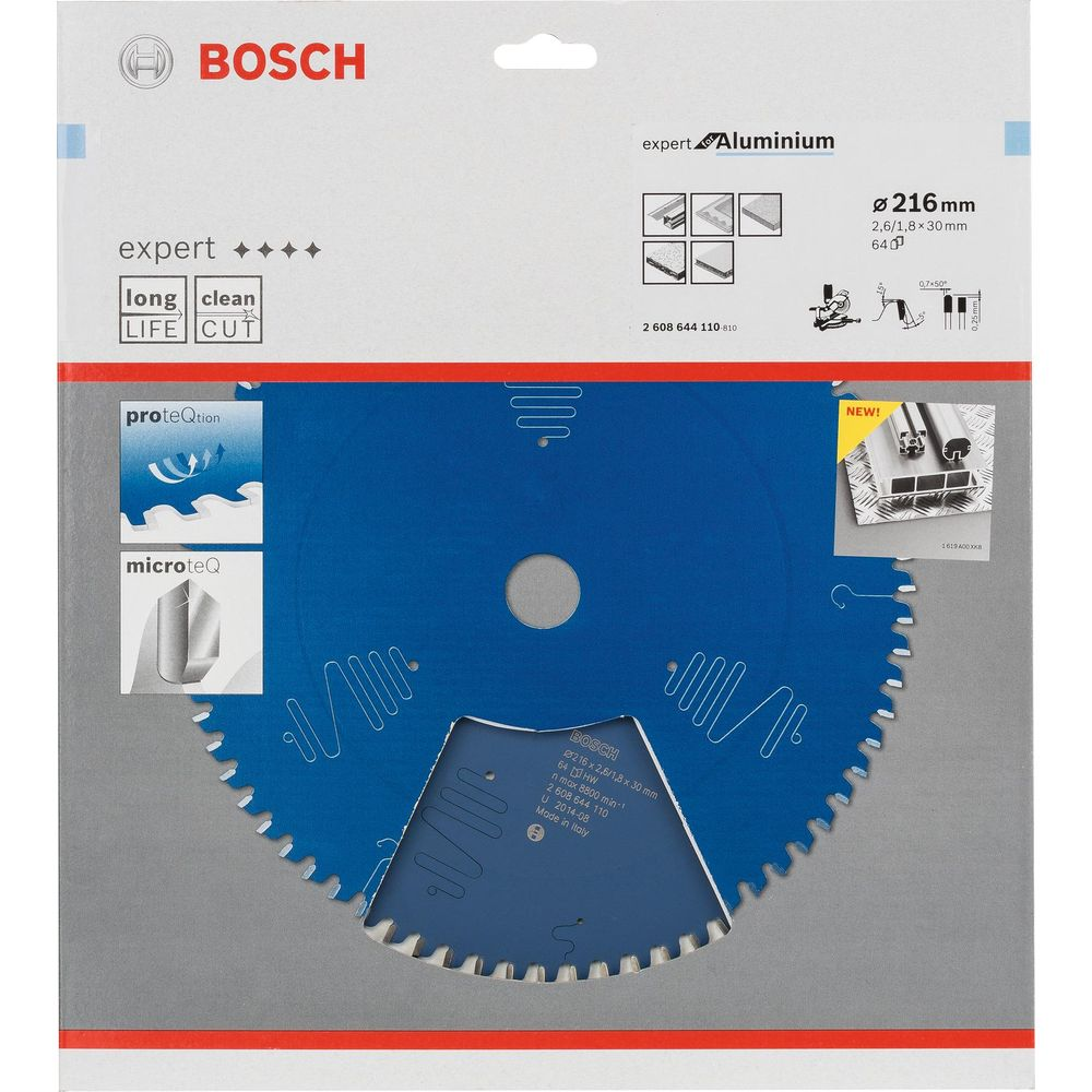 Bosch alüminyum testere bıçağı, 216mm, 64 dişli, yeni.