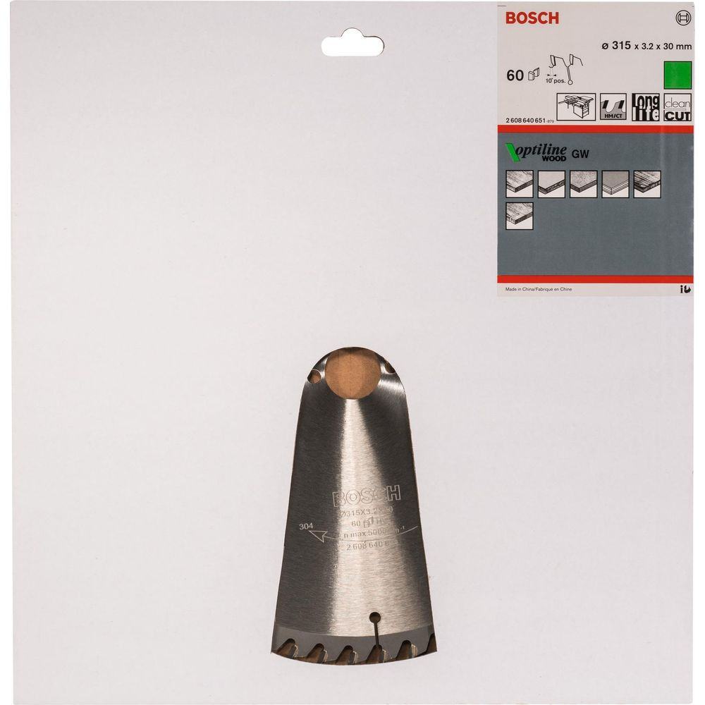Bosch Kreissägeblatt mit 60 Zähnen, Ø 315 mm, für Holz.