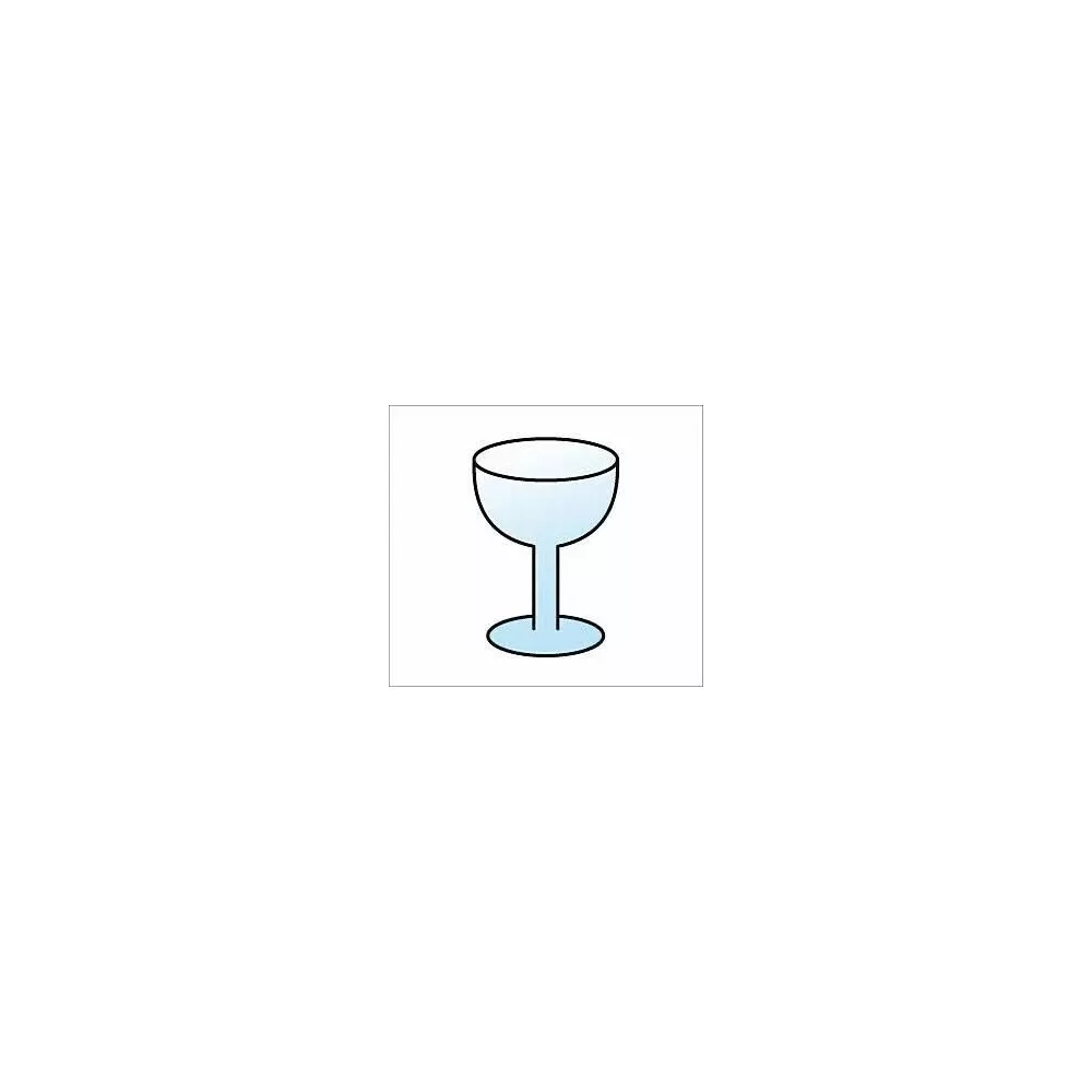 Un dibujo estilizado de una copa de vino vacía.