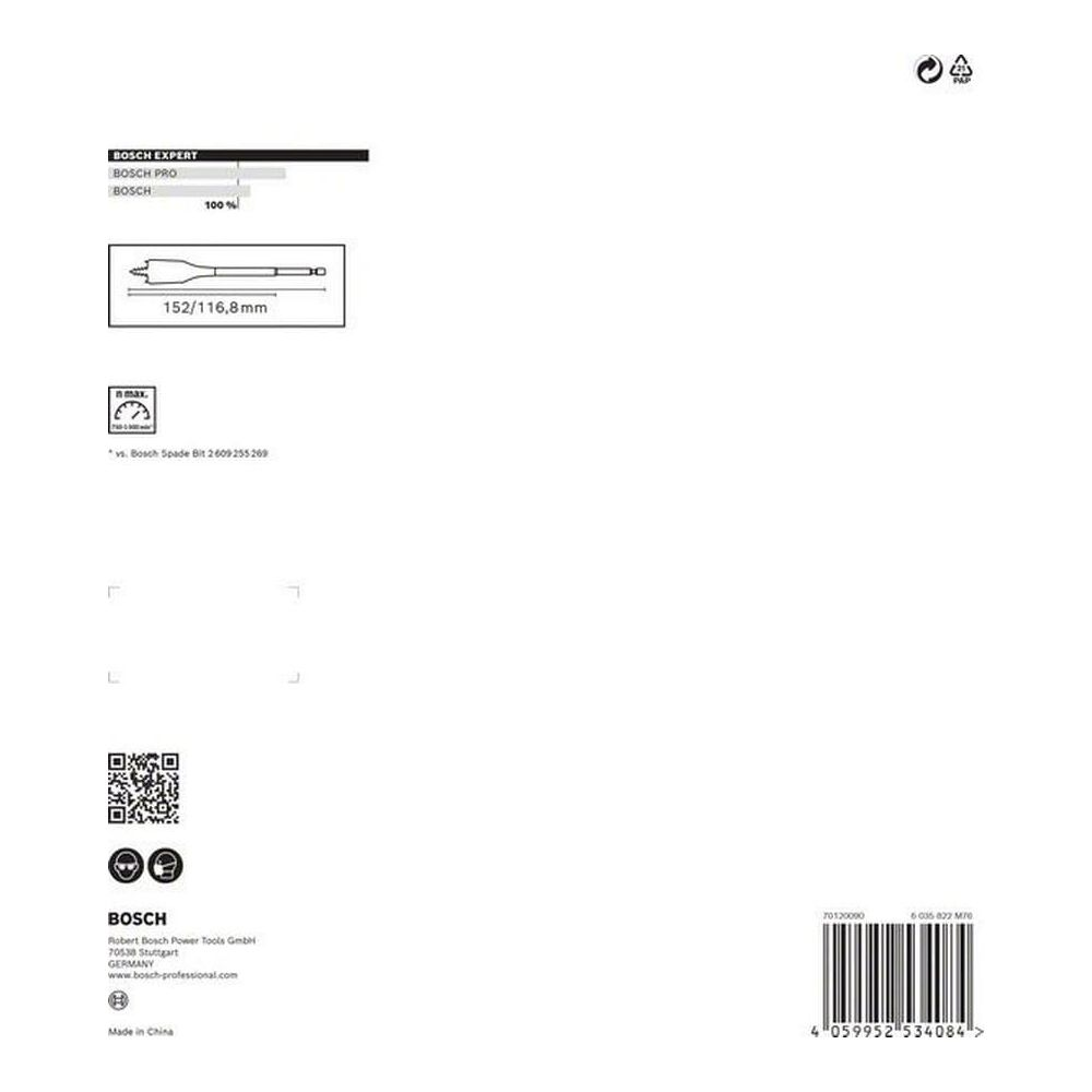 Wiertło łopatkowe Bosch Expert 152/116,8mm ze wskaźnikiem nmax.