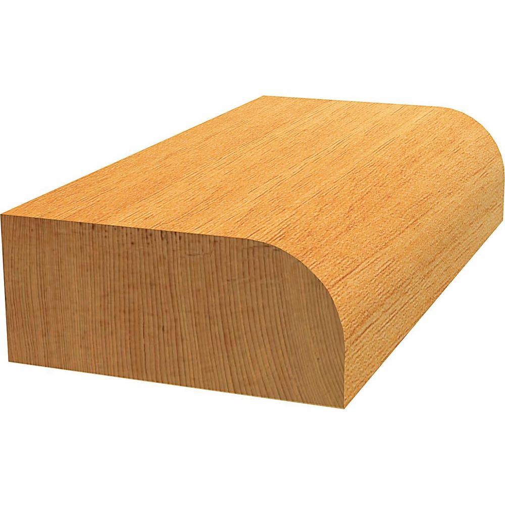 Ein Holzprofil mit einer abgerundeten Kante und Maserung.
