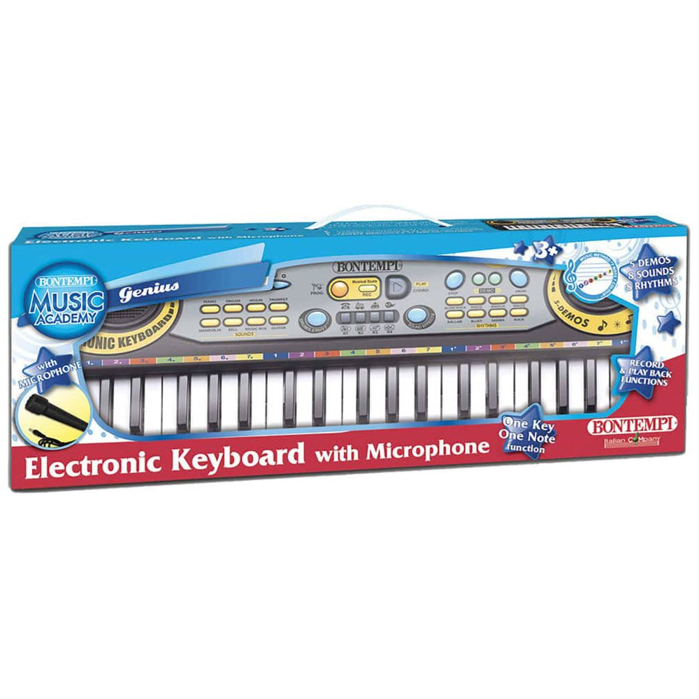 Ein Bontempi elektronisches Keyboard mit Mikrofon und vielen Funktionen.