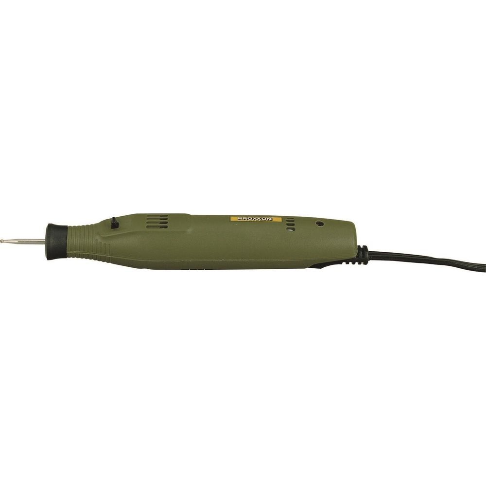 Outil rotatif vert Proxxon avec foret et cordon d'alimentation.