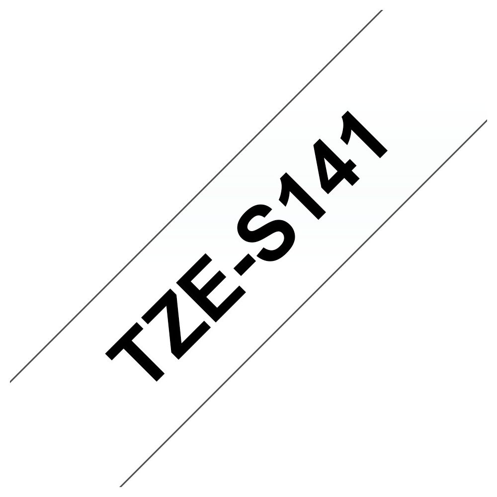 Etichetta bianca con testo nero TZE-S141.