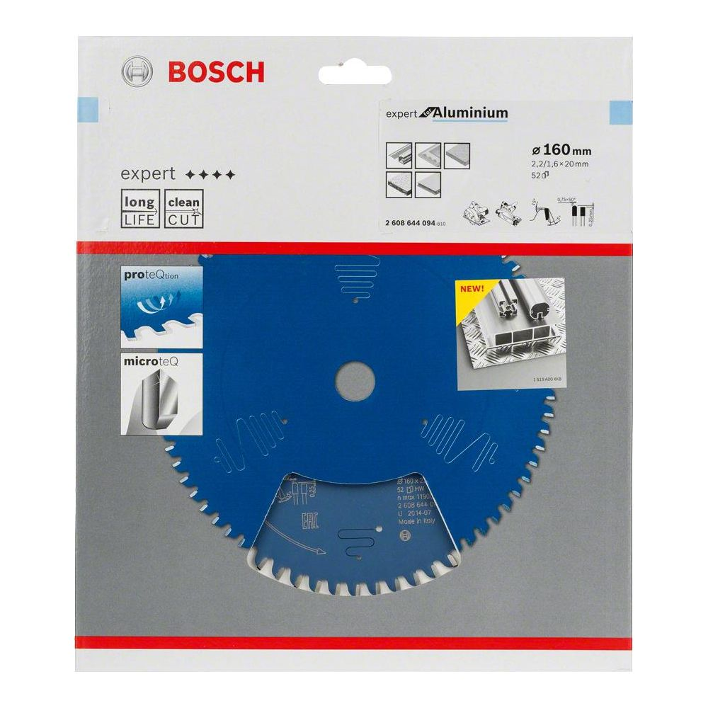 Lame de scie Bosch pour aluminium, 160mm, avec ProteQtion et MicroteQ.