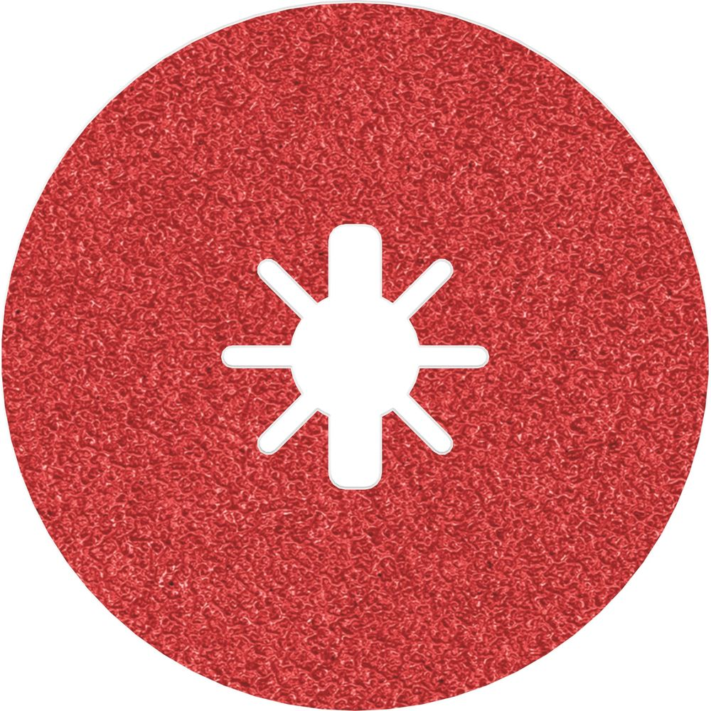 Roter Schleifkreis mit sternförmiger weißer Aussparung in der Mitte.