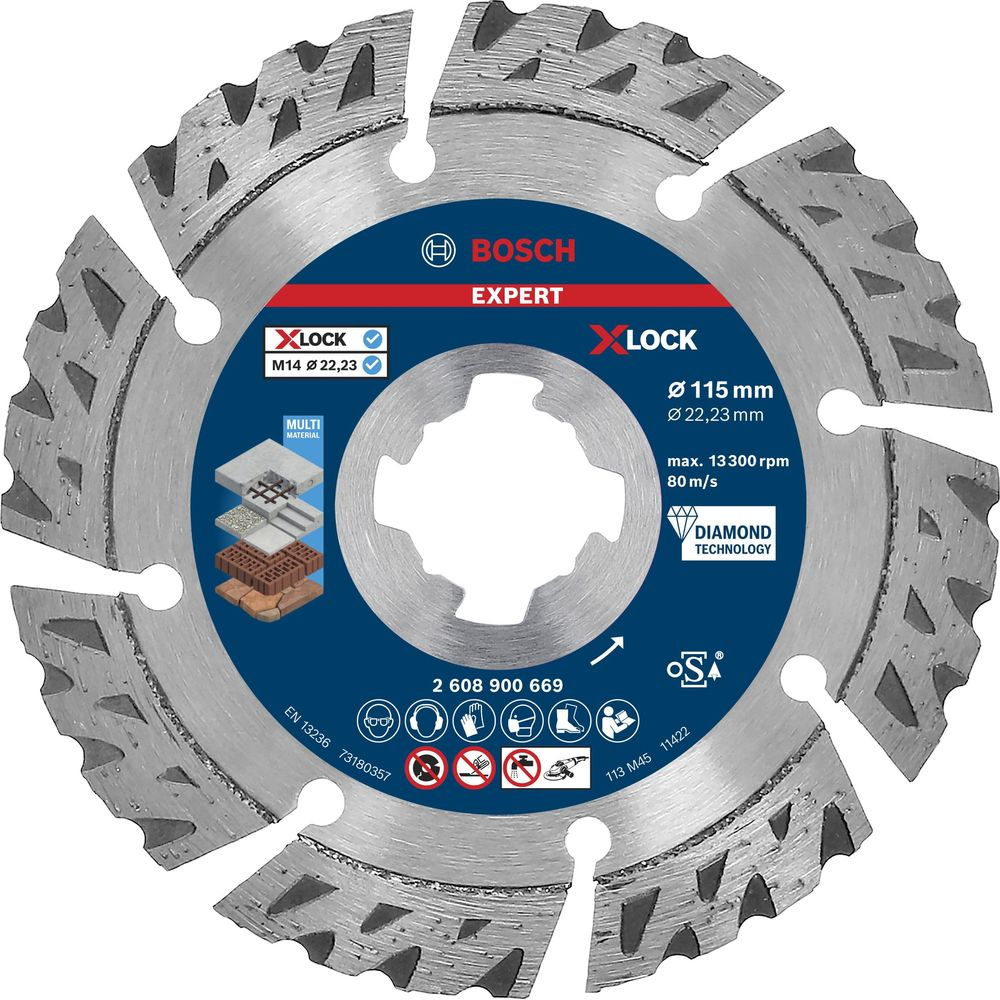 Bosch Expert XLOCK Diamantschleifscheibe, 115mm, für Multimaterial.