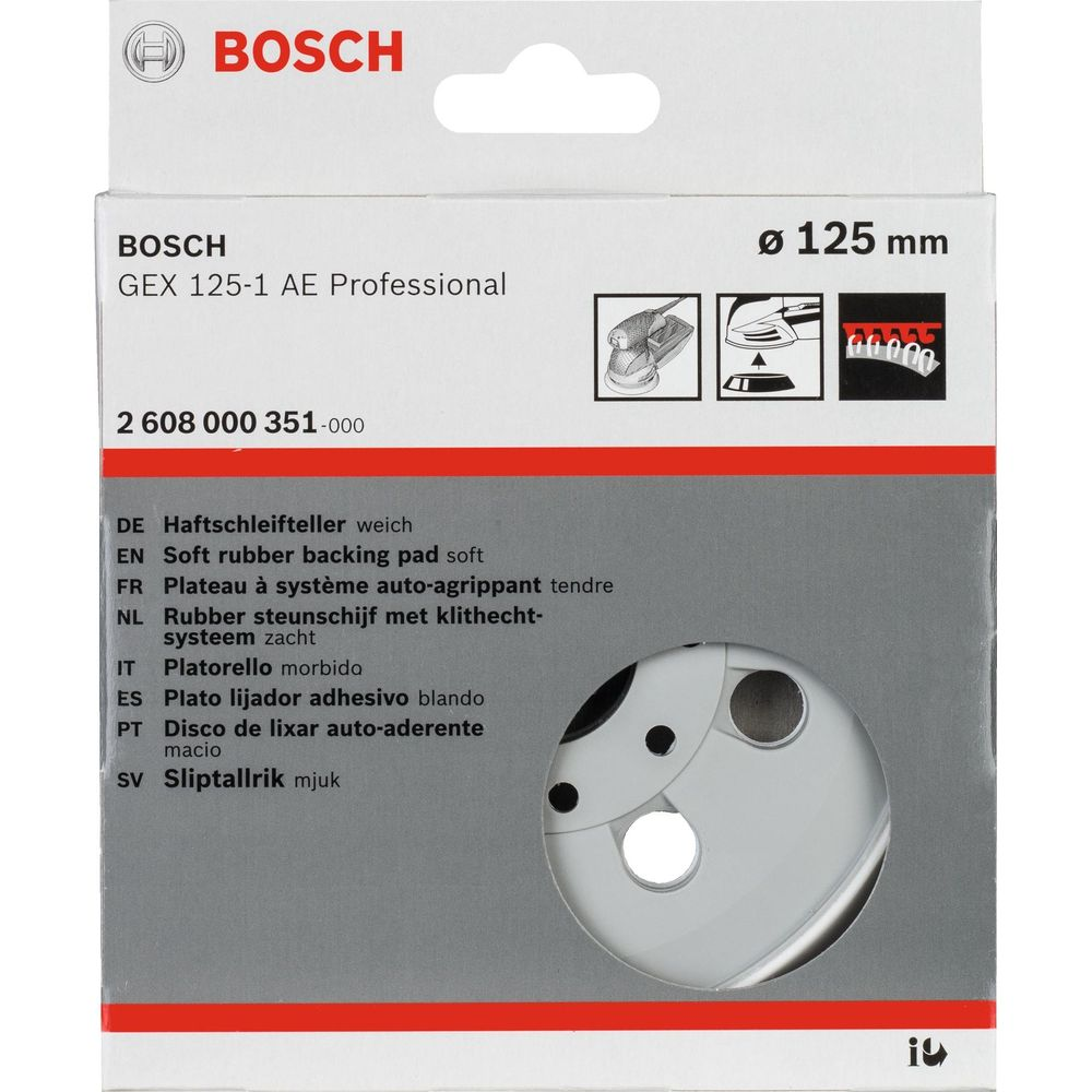 Platorello Bosch morbido, 125mm, per GEX 125-1 AE Professional