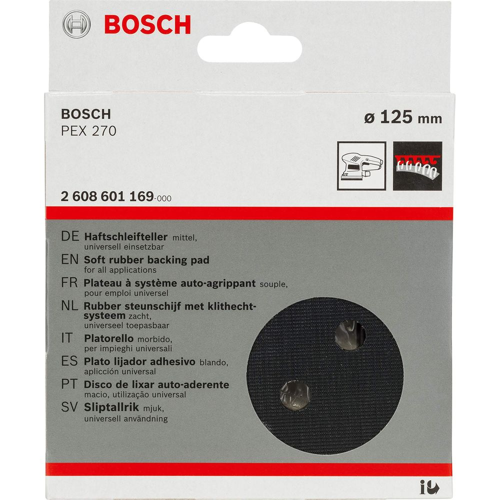 Bosch PEX 270 Schleifteller, 125mm Durchmesser, weiches Gummi.