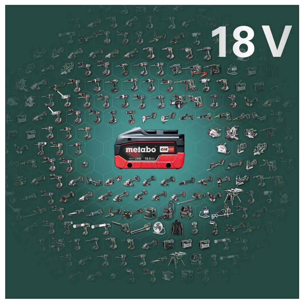 Akumulator Metabo 18V i wiele narzędzi.