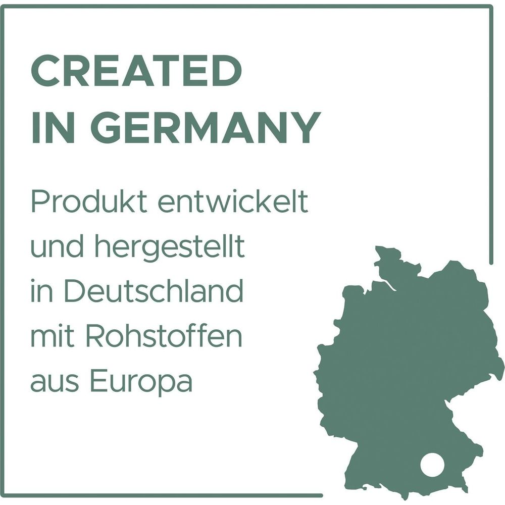 Hergestellt in Deutschland mit Rohstoffen aus Europa.