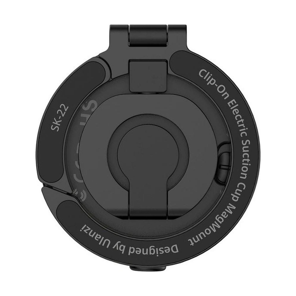 Czarny magnetyczny uchwyt z przyssawką, model SK-22.