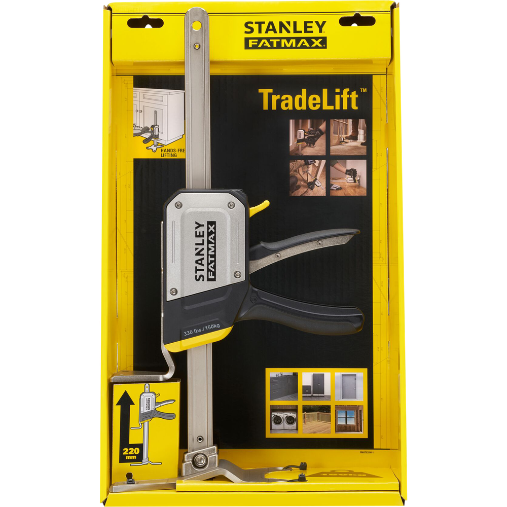 Stanley Fatmax TradeLift Werkzeug in gelber Verpackung, mit detaillierter Abbildung.