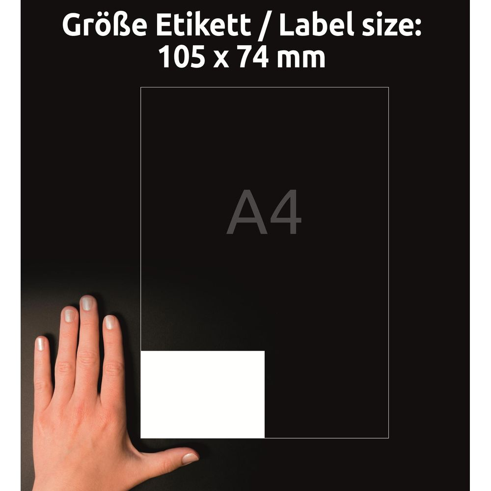 Eine Hand liegt links neben einem Blatt Papier mit 