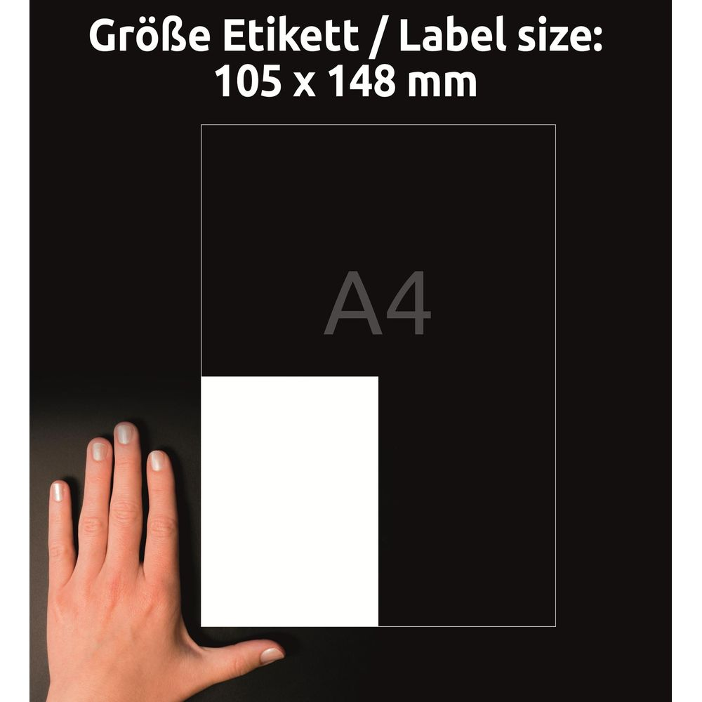 Eine Hand liegt neben einem weißen Quadrat und einem A4-Blatt auf schwarzem Grund.