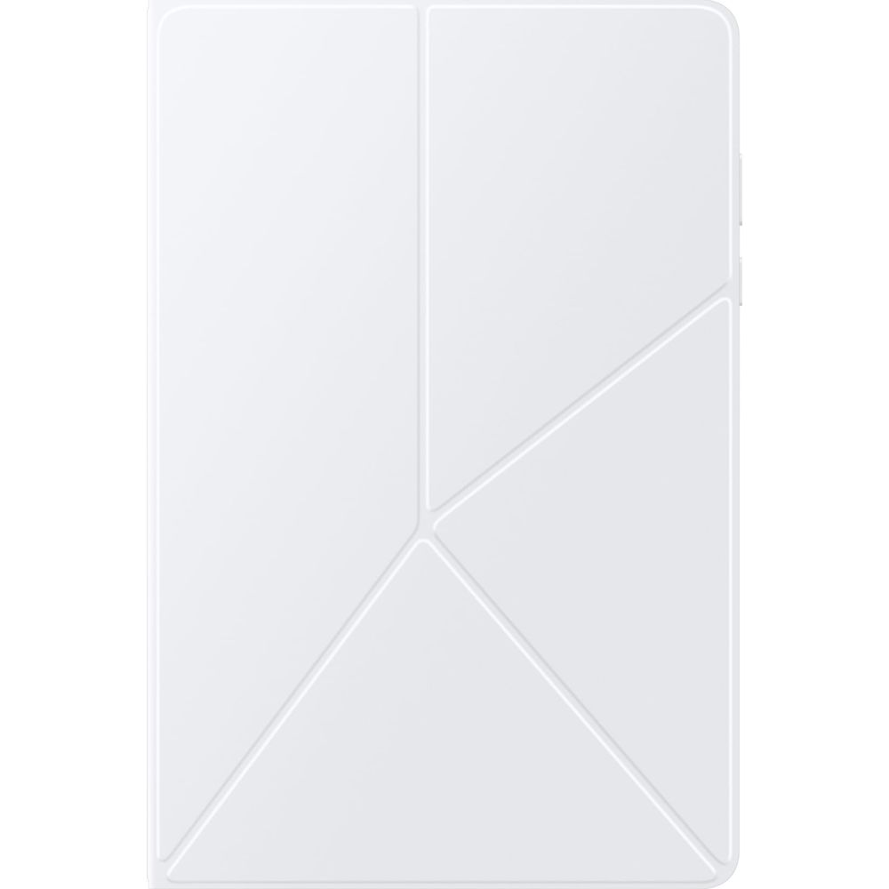 A white tablet case with geometric folding design.