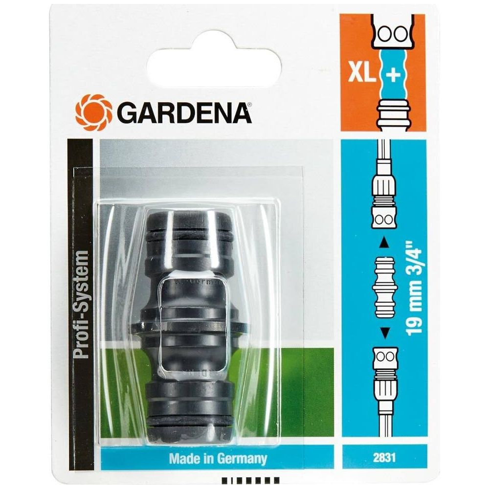 Conector de manguera Gardena Profi-System, 19 mm 3/4 pulgadas, Made in Germany.