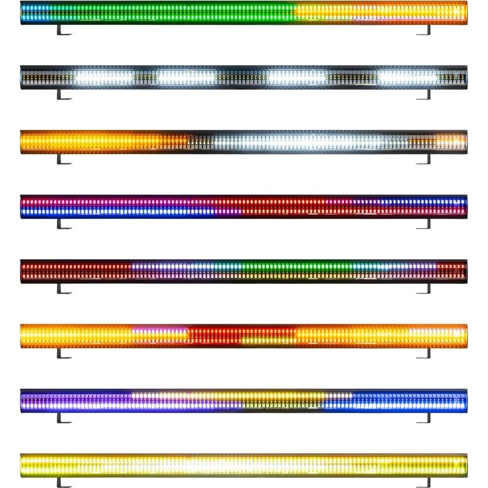 Varias barras LED que muestran diferentes patrones de color.