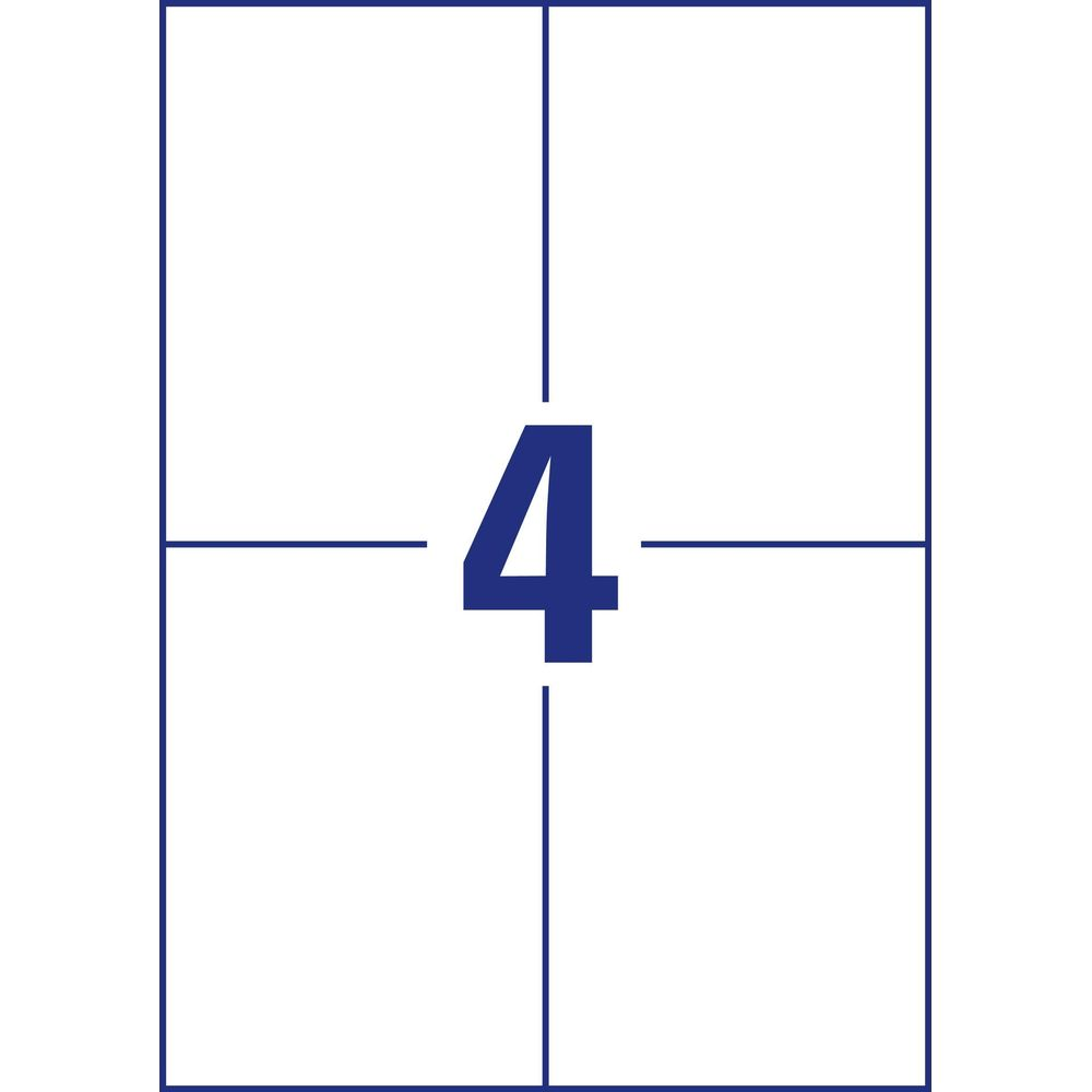 Große blaue Zahl 4 in der Mitte eines weißen Quadrats mit blauen Linien.