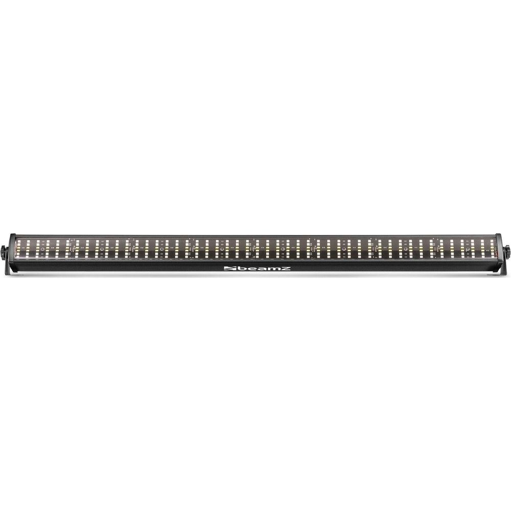 Una barra de luz LED estrecha y negra con muchas luces pequeñas.