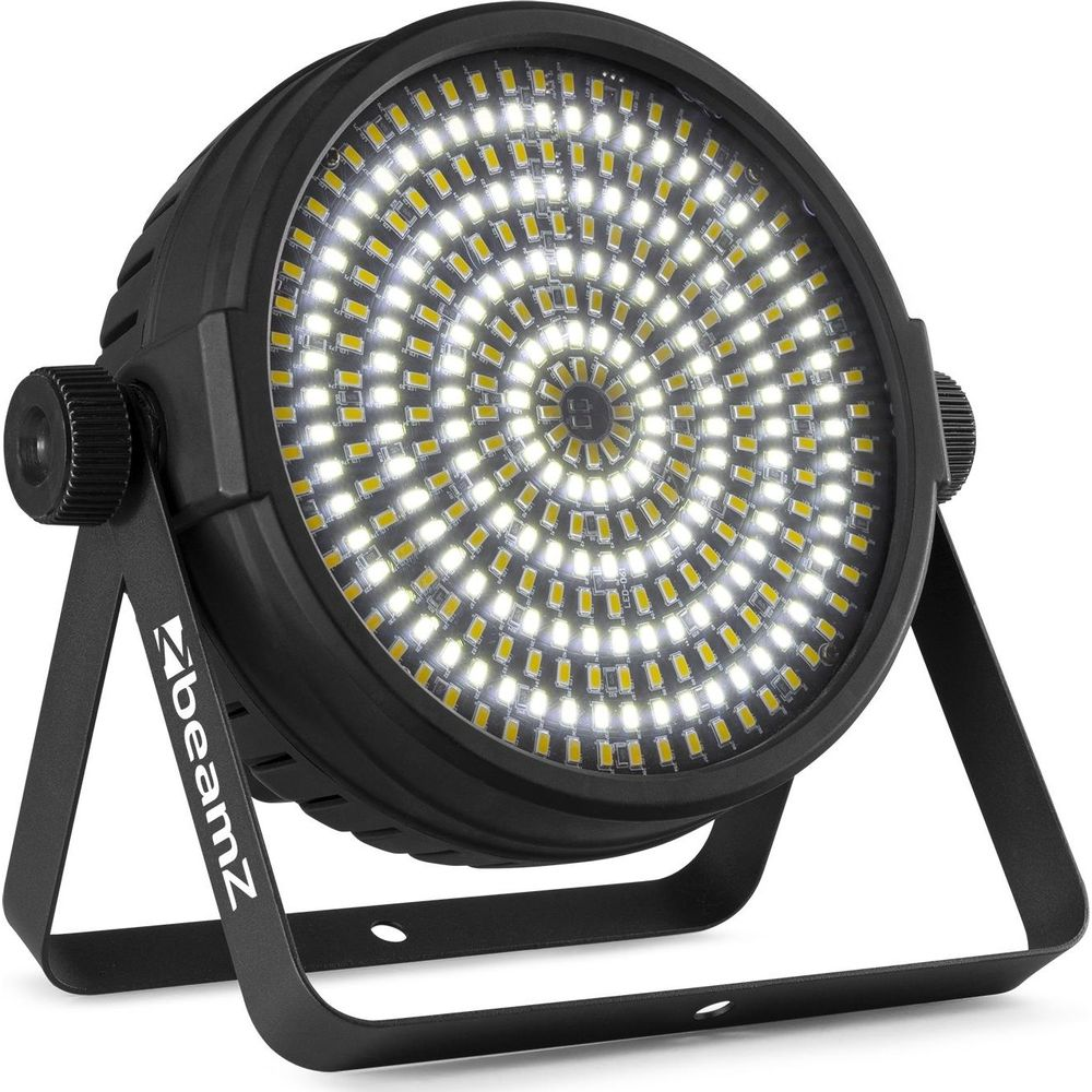Un foco redondo negro con muchos LEDs blancos dispuestos en círculos concéntricos.
