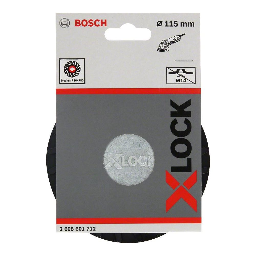 Bosch XLOCK Schleifscheibe, 115 mm Durchmesser, Körnung P80.