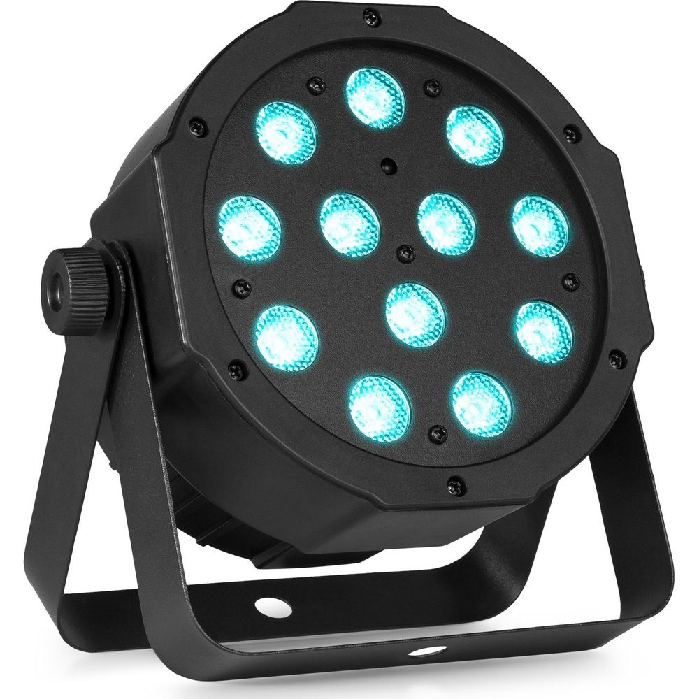 Foco negro con 9 LED azules y soporte ajustable.