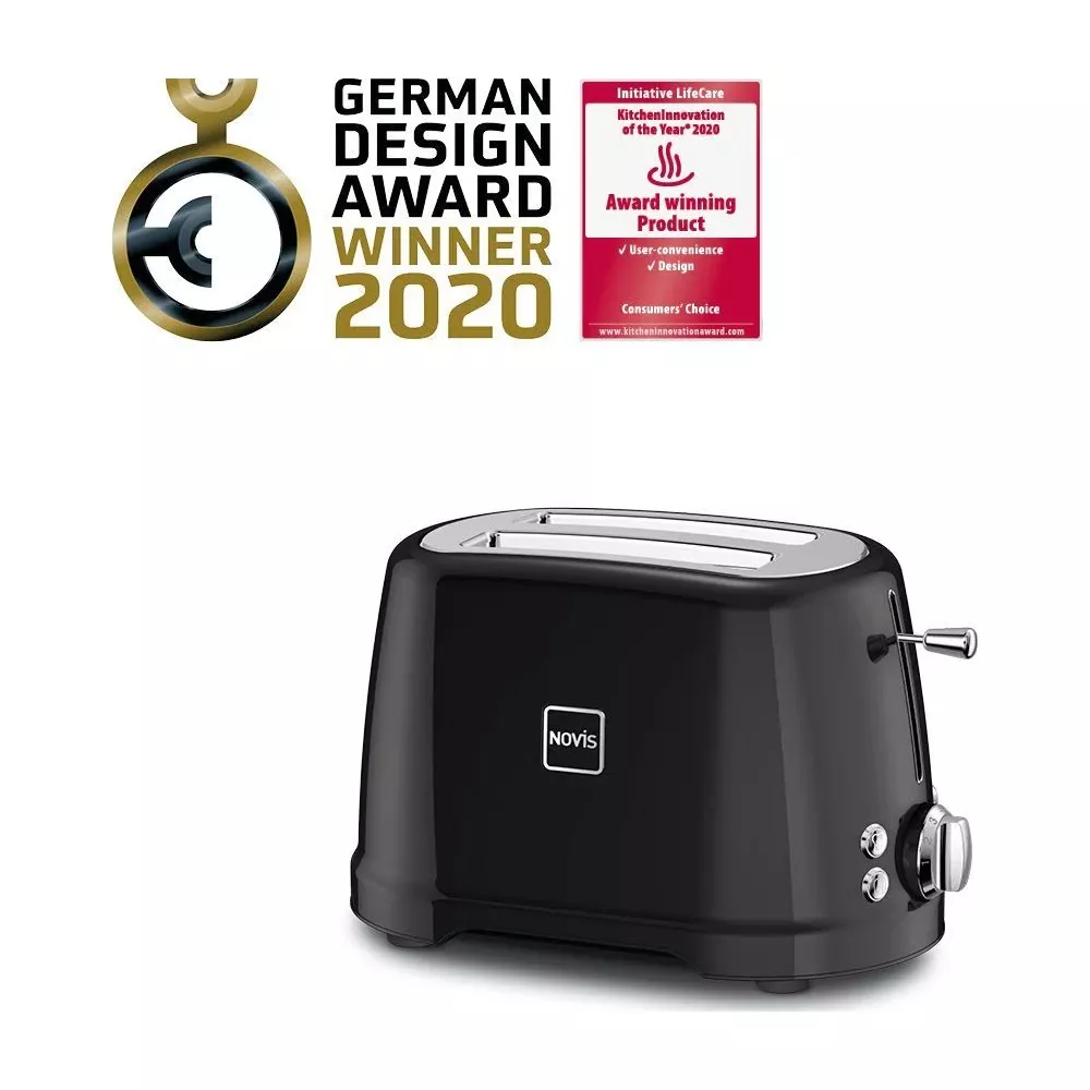 Grille-pain noir avec prix German Design Award 2020.