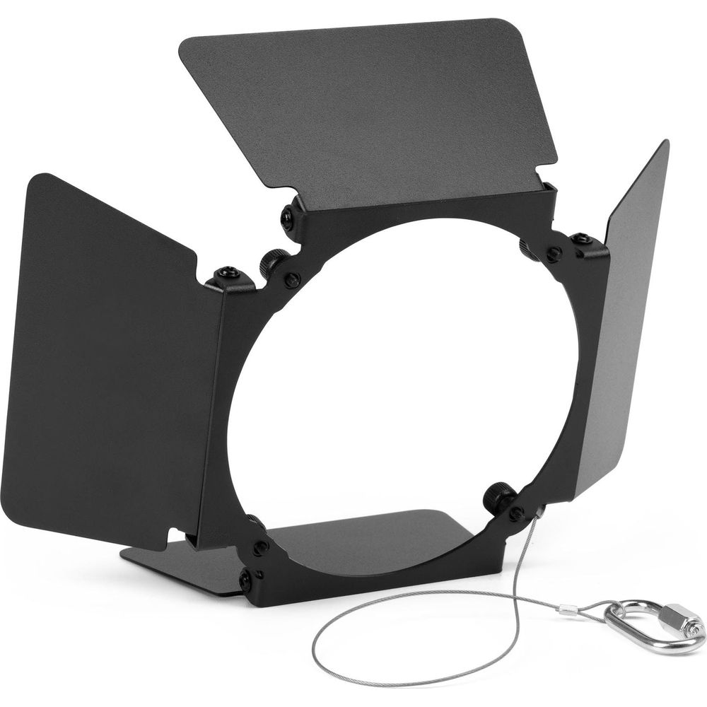 Modificador de luz negro, plegable, de cuatro hojas con cable y mosquetón.