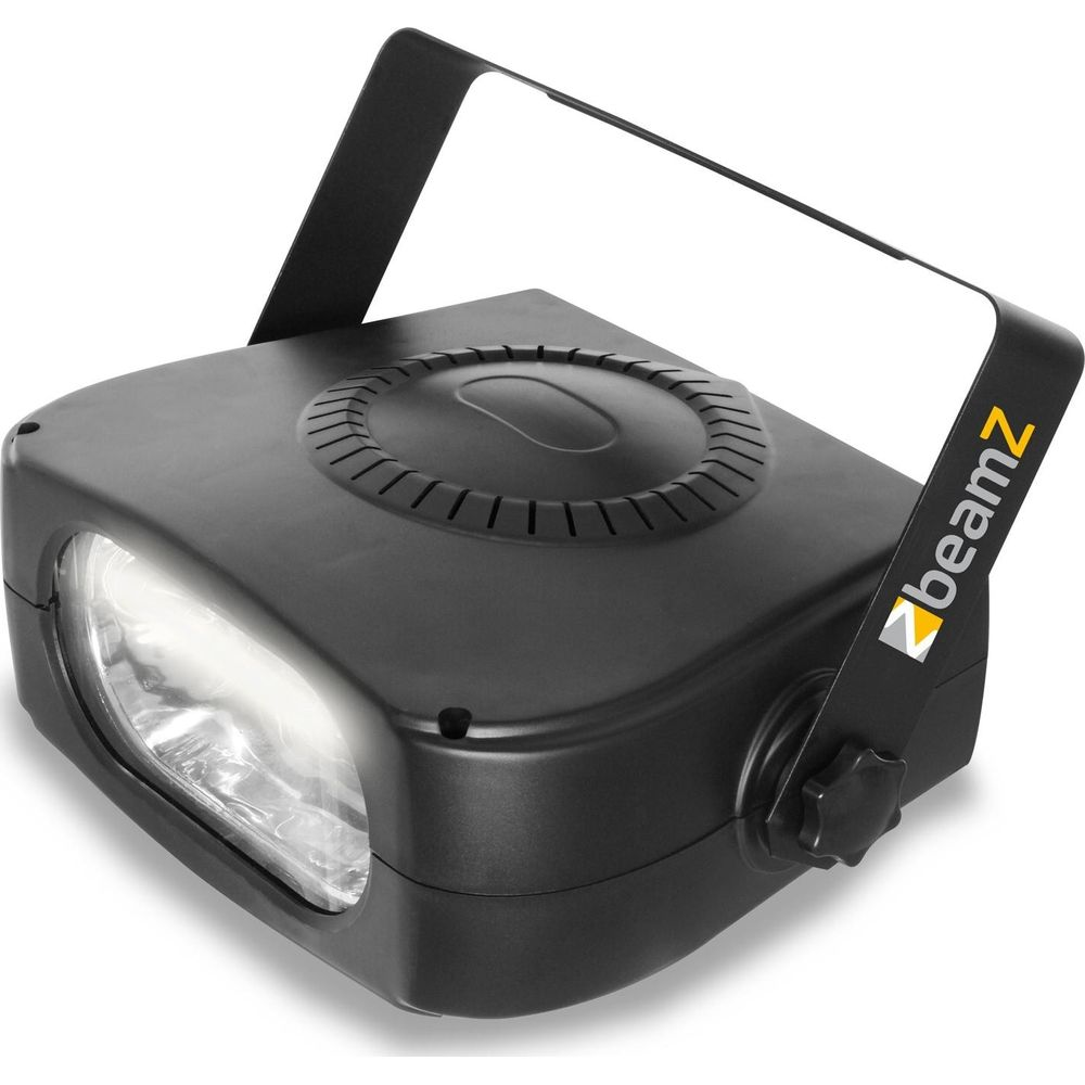 Luz de escenario negra con asa y aletas de refrigeración. Marca BeamZ.