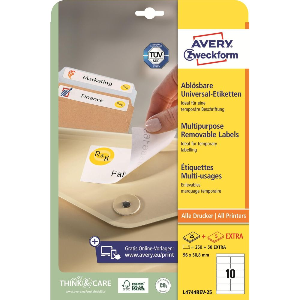 Avery Zweckform Etiketten: Marketing, Finance, Universal, abziehbar, multipurpose.