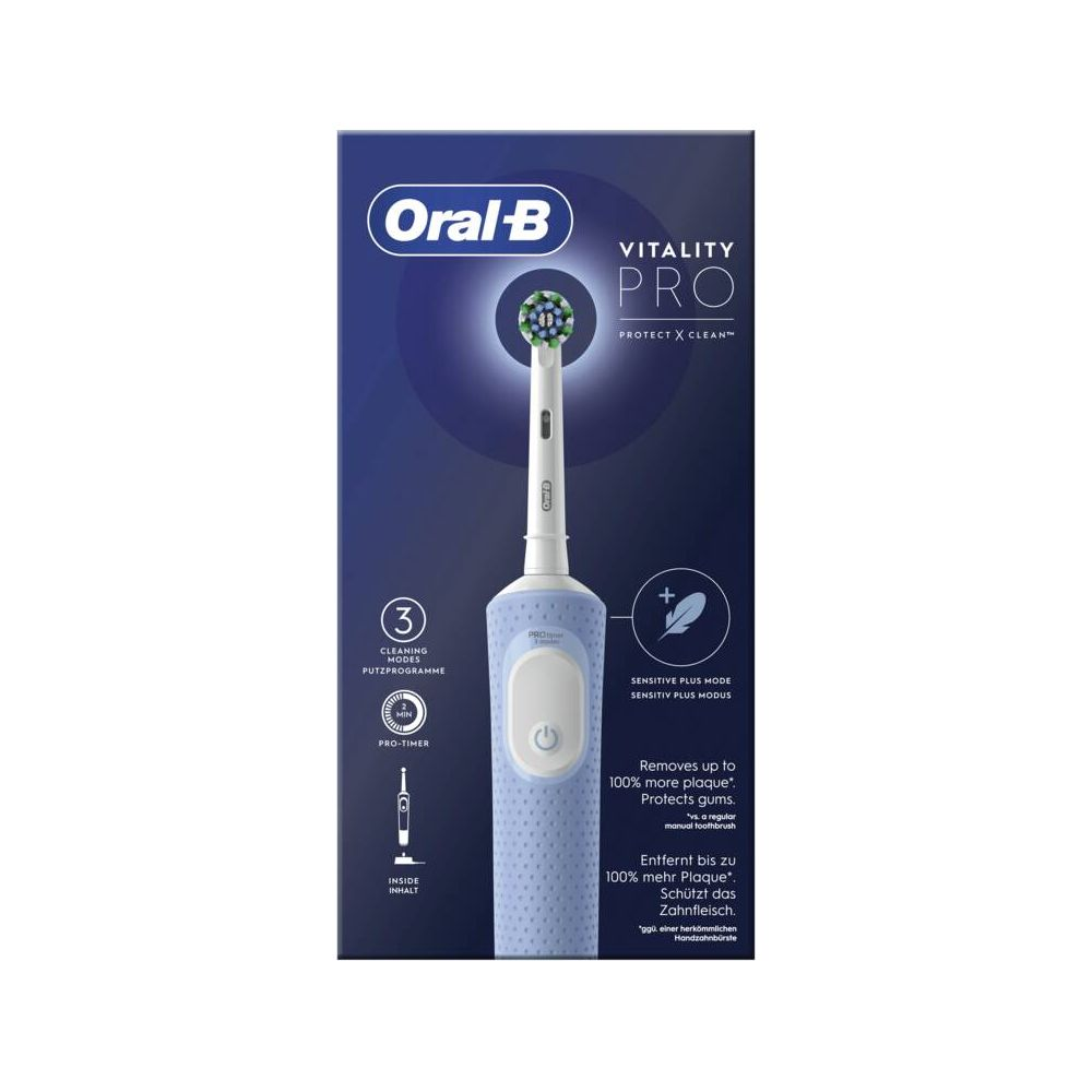 Szczoteczka Oral-B Vitality Pro ma 3 tryby czyszczenia i Pro-Timer.