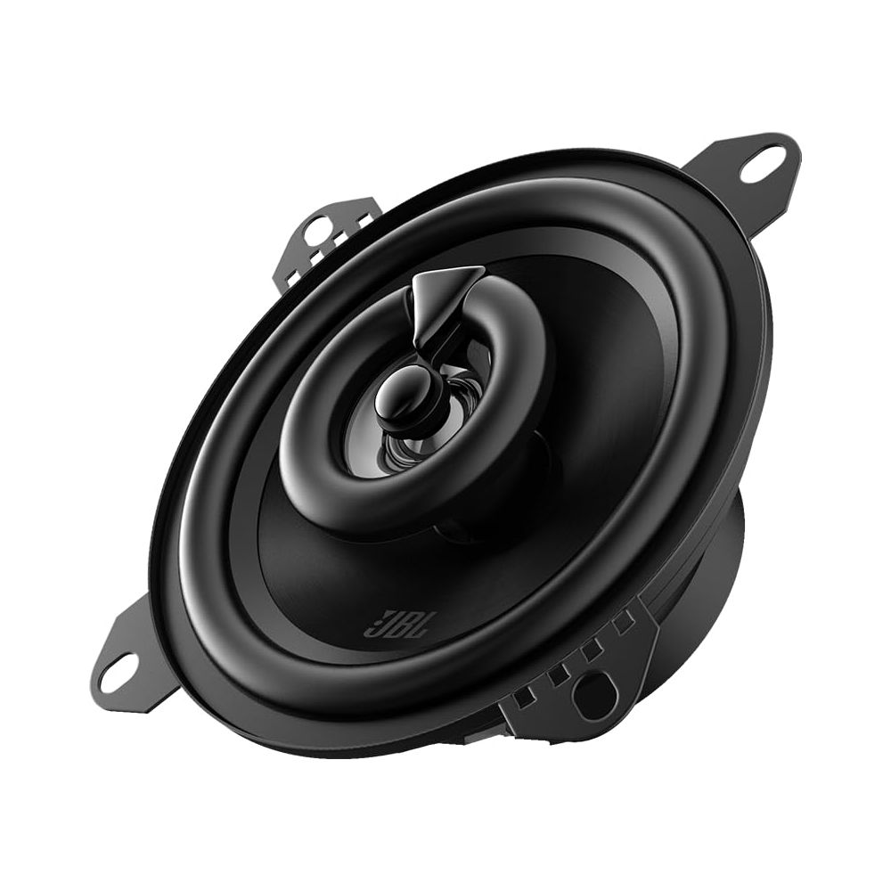 Haut-parleur noir avec logo JBL et supports de montage.
