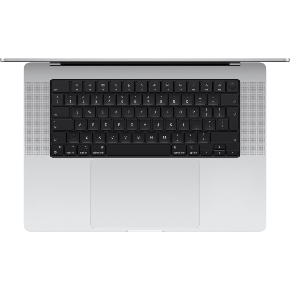Un laptop aperto che mostra tastiera e trackpad.