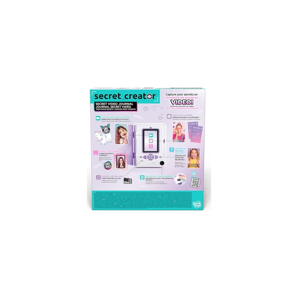 Caja para un diario de vídeo "Secret Creator", con niñas y funciones.