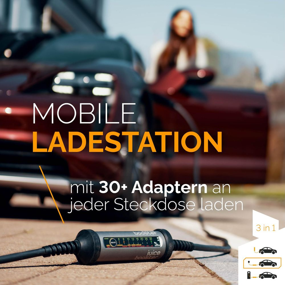 Mobile Ladestation mit 30+ Adaptern an jeder Steckdose laden.