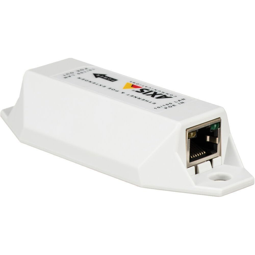 Appareil extenseur Ethernet et PoE blanc AXIS avec un port RJ45.