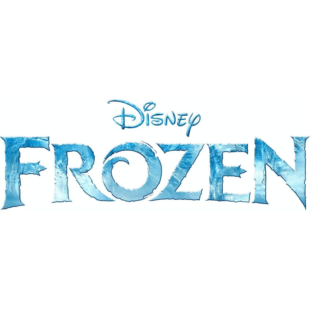 Logo Disney Frozen. Lettres glacées avec script Disney au-dessus.