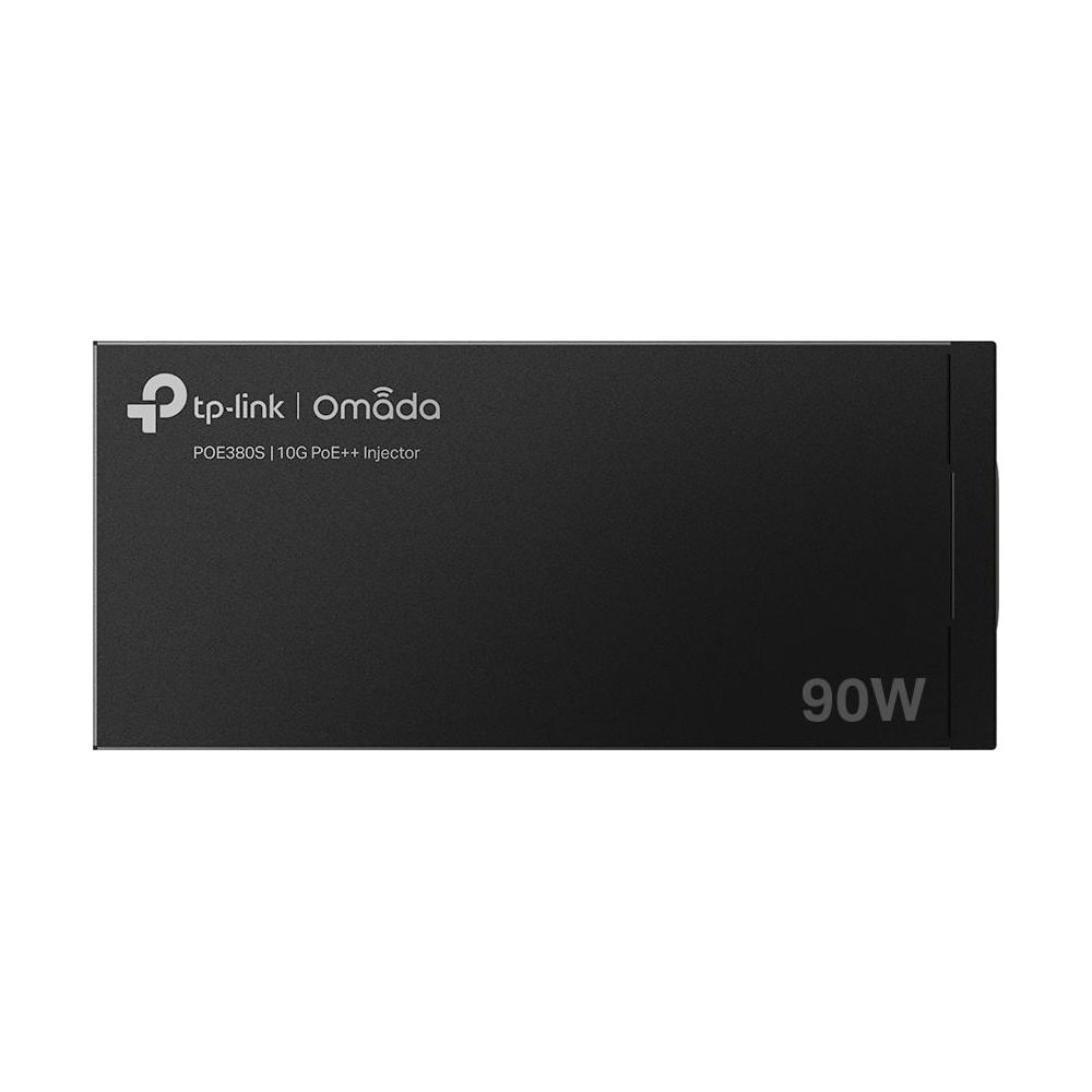 Siyah TP-Link Omada PoE++ enjektörü, 90W.
