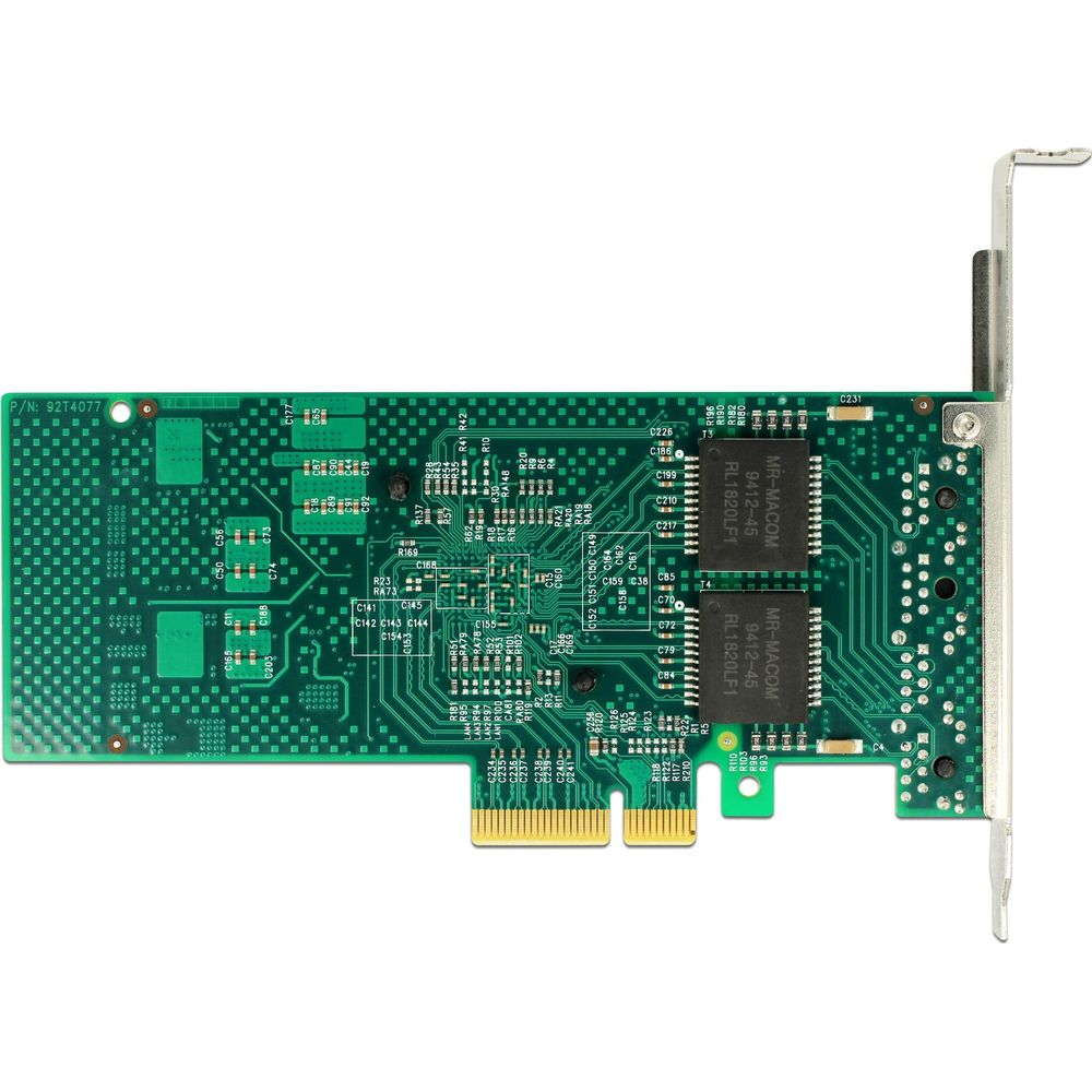 Scheda a circuito stampato verde con chip e connettori, P/N: 92T4077.