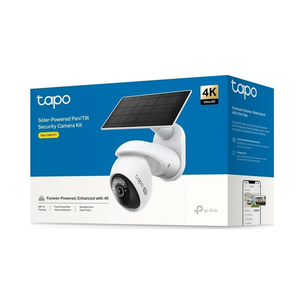 Kit telecamera di sicurezza Tapo Pan/Tilt a energia solare 4K
