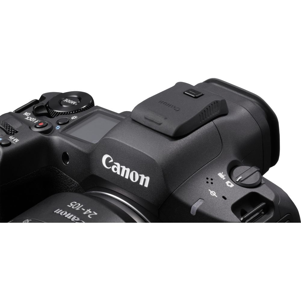 Zbliżenie czarnego aparatu Canon z obiektywem i elementami sterującymi.