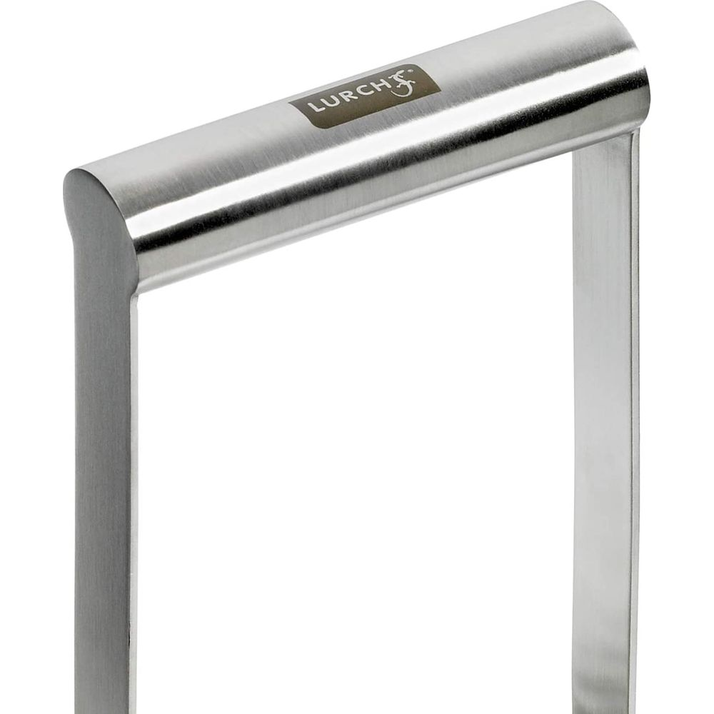 Błyszcząca metalowa rączka z logo Lurch