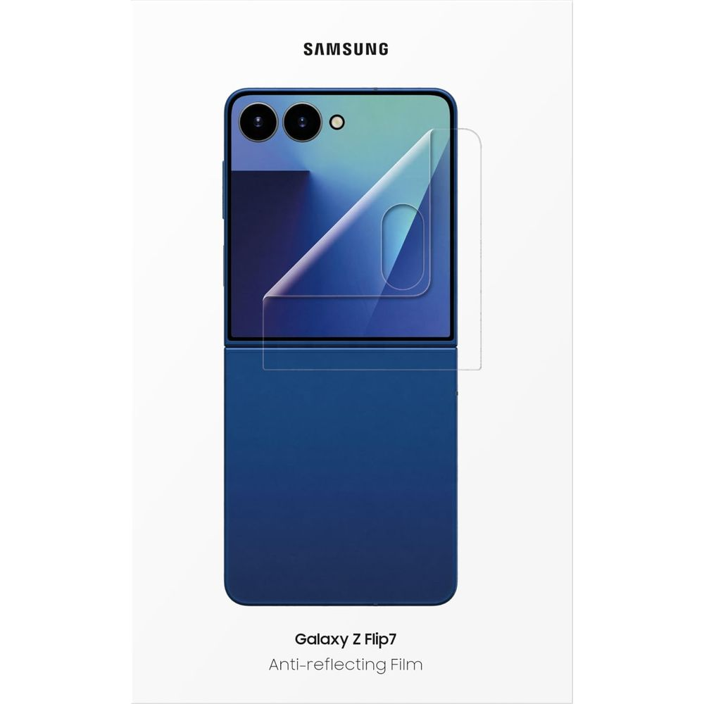 Samsung Galaxy Z Flip7 con pellicola antiriflesso.